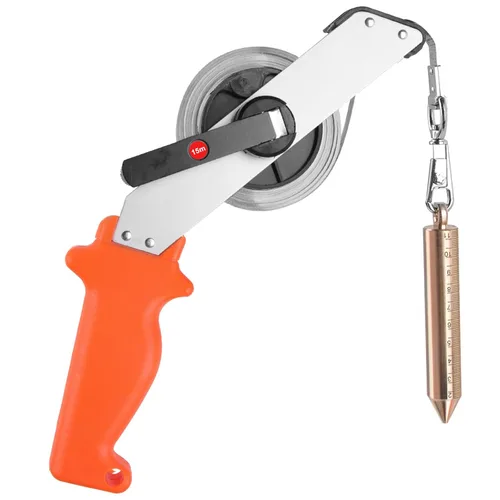 Miniatura 11 de Cekegon Cinta métrica de sonido de 15M/49ft, cinta de medición de tanque de aceite con 12oz latón Plumb Bob