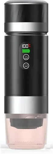 Cafetera portátil KF-JN-03 con pantalla digital y presión de 20 bares, infusión caliente y fría, compatible con café molido y cápsulas, diseño