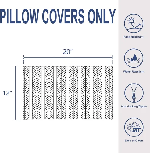 Miniatura 47 de Juego de 2 almohadas para exteriores de 16 x 16 pulgadas, repelentes al agua con interiores, para muebles de patio, hogar, jardín, geometría bohemia