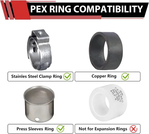 Miniatura 6 de Paquete de 2 válvulas de bola EFIELD Pex Brass de 1/2 pulgada con cierre de puerto completo, caliente y frío, (VALVE001)