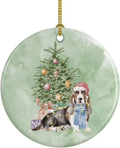 Miniatura 30 de Caroline's Treasures Bulldog, Bulldog inglés #2 y árbol de cerámica adorno colgante para árbol de Navidad, decoración colgante para el hogar