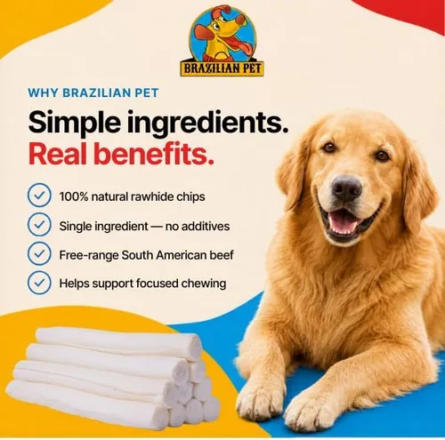 Miniatura 3 de Brazilian Pet Rollos Retriever Premium de 10-11 pulgadas (paquete de 18) - 100% natural hoja individual de cuero crudo