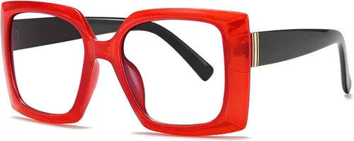 Miniatura 8 de Lentes de lectura cuadrados retro con bloqueo de luz azul para mujeres y hombres, de gran tamaño, antirreflejos, lentes UV Negro/Blanco