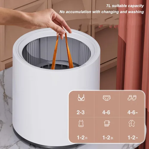 Miniatura 2 de Mini lavadora de 7 litros, lavadora de ropa interior completamente automática, lavadora portátil para apartamento, lavandería, camping, RV, viajes