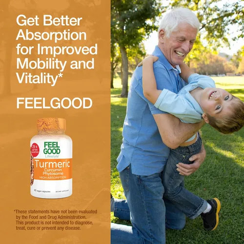Miniatura 7 de FeelGood Superfoods - Cápsulas de curcumina de cúrcuma - Ultra alta absorción - 60ct - 1000mg por porción