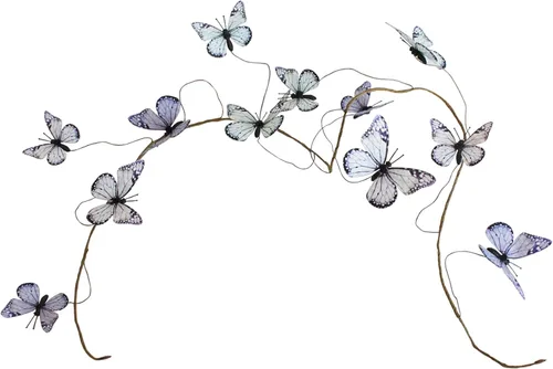 Miniatura 28 de Guirnalda de mariposa artificial, enredaderas decorativas de mariposa falsas, decoración colgante de mariposa única en 3D para pared del hogar, Azul