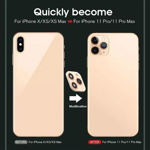 Miniatura 3 de Adhesivo para lente de iPhone XR/X Convert to iPhone 11/11 Pro/11 Pro Max, protector de lente de cámara para iPhone XR/X/XS/XS Max, cubierta