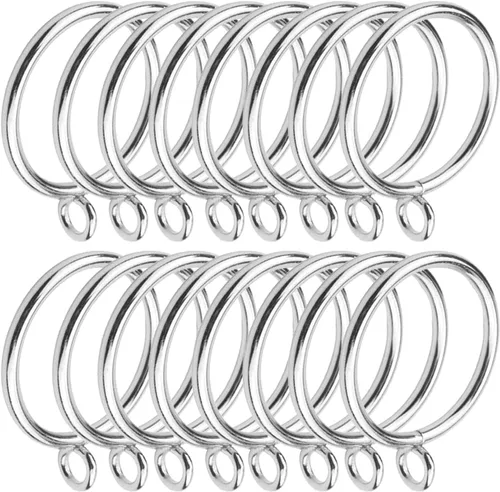 Miniatura 27 de MroMax Anillos de cortina con ojales, anillos de cortina negros de metal de 1-1/2 pulgadas de diámetro interior de 1.496 in de diámetro, anillos