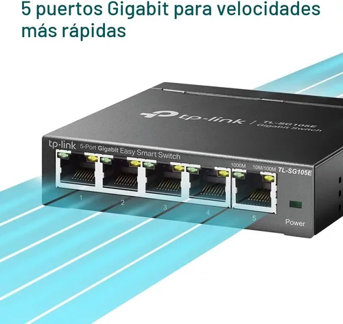 Miniatura 3 de TP-Link Switch Inteligente Fácil Ethernet Gigabit de 5 Puertos Plug and Play Escritorio Metal Resistente con Puertos Blindados Reemplazo