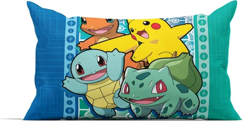 Miniatura 4 de Northwest Juego de cama individual en una bolsa – Diseño Pokémon First Starters – Juego de cama de 5 piezas con edredón, sábana bajera, sábana
