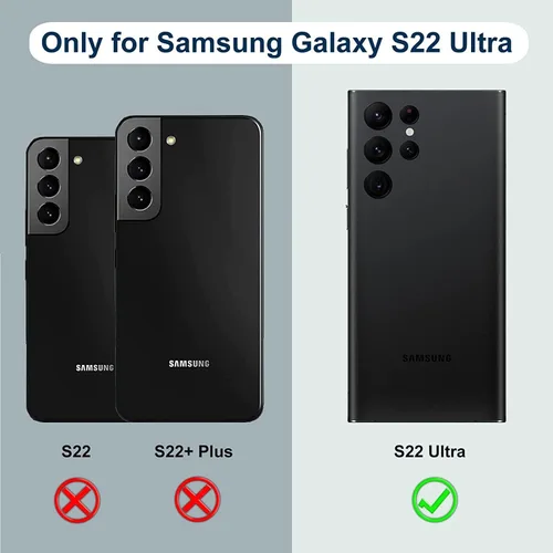 Miniatura 7 de Funda para Samsung Galaxy S22 Ultra con 2 protectores de pantalla, cuerpo completo, resistente, a prueba de golpes, a prueba de caídas, funda