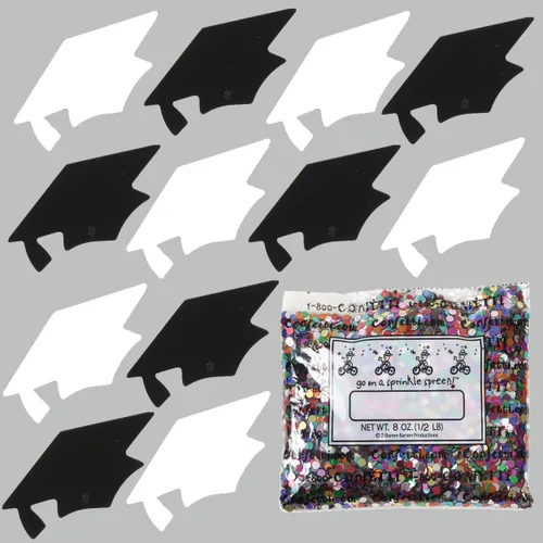 Miniatura 29 de Confetti Grad Cap Negro, Azul Marino Combo - 2 bolsas de media onza (1 oz)