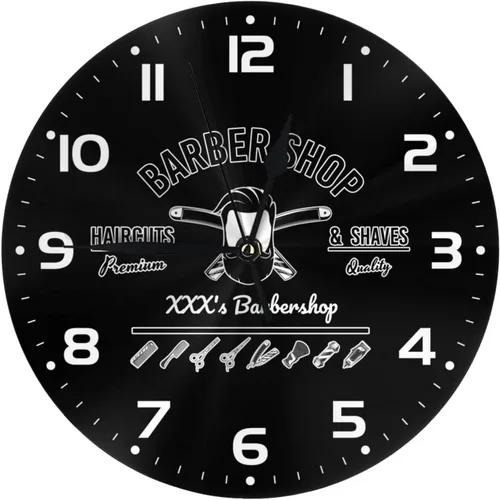 Miniatura 18 de Reloj de pared personalizado para peluquería, añade tu texto, reloj de peluquería personalizado para salón de belleza, decoración de reloj de pared