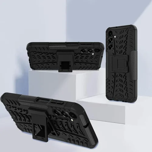 Miniatura 8 de para Samsung Galaxy A15 5G Funda con protector de pantalla de 2 paquetes, grado militar a prueba de golpes, cubierta acolchada resistente con Negro