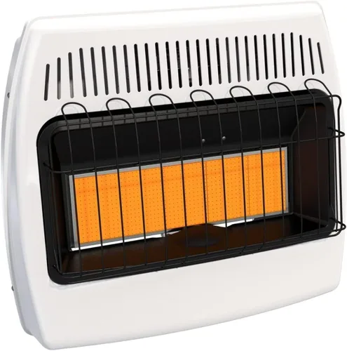 Calentador de pared de gas natural y propano de 30,000 BTU para uso en interiores, combustible doble, sin ventilación