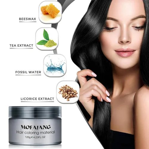 Miniatura 2 de Cera Temporal Negra para el Cabello - SOVONCARE Tinte Lavable para el Cabello para Hombres y Mujeres, Fijación Todo el Día, Arcillas Desechables