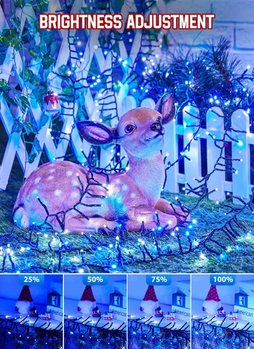 Miniatura 3 de Minetom Luces LED para árbol de Navidad de 50 pies, 1000 luces LED para exteriores, cuerda de petardos para exteriores, 12 modos, temporizador