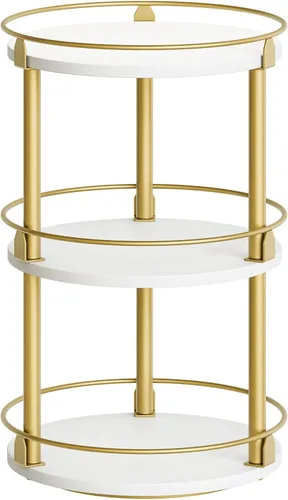 Miniatura 20 de YATINEY Lazy Susan SR22BR - Organizador giratorio para especias, organizador de platos giratorios de 2 niveles, soporte industrial para especias