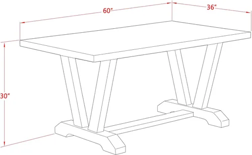 Miniatura 18 de East West Furniture V696EN120-5 - Juego de mesa de comedor moderno de 5 piezas, incluye una mesa rectangular de madera con patas en V y 4 sillas
