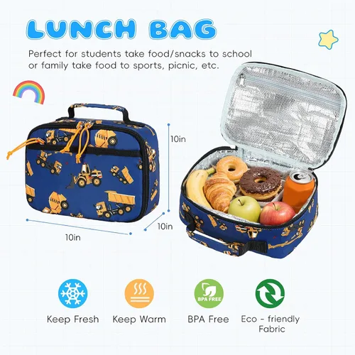 Miniatura 58 de CAMTOP - Conjunto de mochila y lonchera con estampados divertidos para niños de preescolar y primaria), Y0058-2