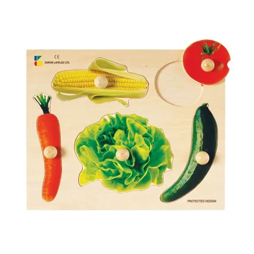 Rompecabezas de madera con perilla de verduras para niños de todas las edades