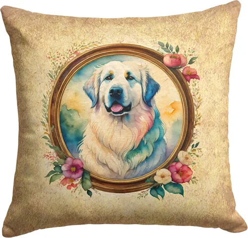Miniatura 242 de Caroline's Treasures DAC2072PW1414 Affenpinscher and Flowers - Almohada decorativa de tela, lavable a máquina, para interiores y exteriores