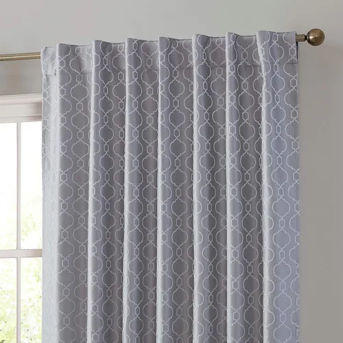 Miniatura 9 de HLC.ME Franklin - Cortinas de paneles 100% opacas, diseño marroquí, con bolsillo para cortinero, con aislamiento térmico, ahorro de energía, bloquea