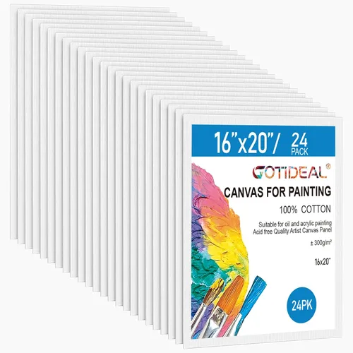 Miniatura 7 de GOTIDEAL Lienzos a granel para pintura, 5 x 7 pulgadas, paquete económico de 40 unidades, tableros de lienzo blanco imprimado con gesso – 100%