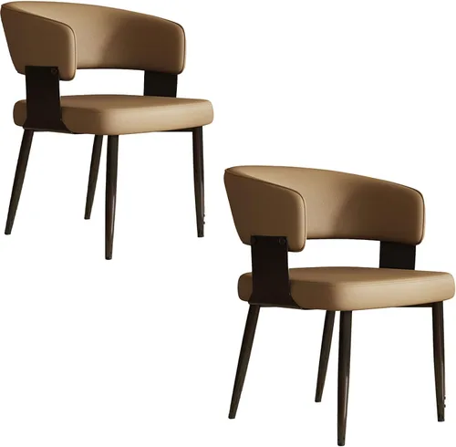 Miniatura 11 de Kitchen Chairs Set of 4, with Carbon Steel Legs and Pu Leather Cushion, Modern Dining Chairs Home, Kitchen, Office, Meetings(White,1pcs)