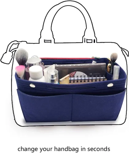 Miniatura 61 de LEXSION Organizador de fieltro para bolso – Bolsa de bolsillo múltiple en bolsa organizadora
