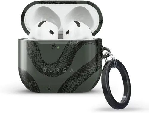 Miniatura 5 de Burga Funda rígida para Airpod compatible con Apple Airpods 4, estuche de carga, patrón minimalista de lunares - Funda protectora de plástico duro