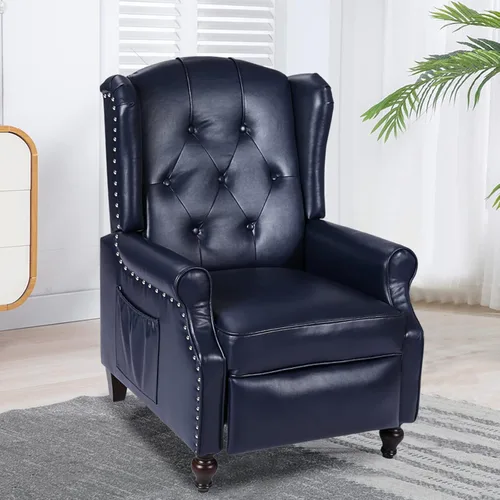 Miniatura 6 de Silla Reclinable Wingback - Sillón Reclinable Acolchado - Silla Reclinable de Masaje con Calor - Sillón Reclinable de Tela Push Back con Control