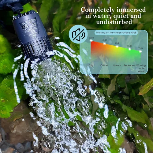 Miniatura 7 de AQQA Mini Wave Maker para 3-5 galones, bomba de circulación de acuario para tanques de agua salada y agua dulce, cabezal de potencia de tanque
