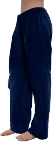 Miniatura 3 de Pantalones de toalla para nadadores – Azul marino – Pantalones de toalla de rizo de algodón – Cobertura de playa–Ropa de resort–Ropa de natación