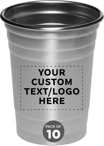 Miniatura 9 de Vasos de cerveza de acero inoxidable personalizados de 16 onzas, juego de 10/50/100, paquete personalizado a granel, perfecto para fiestas