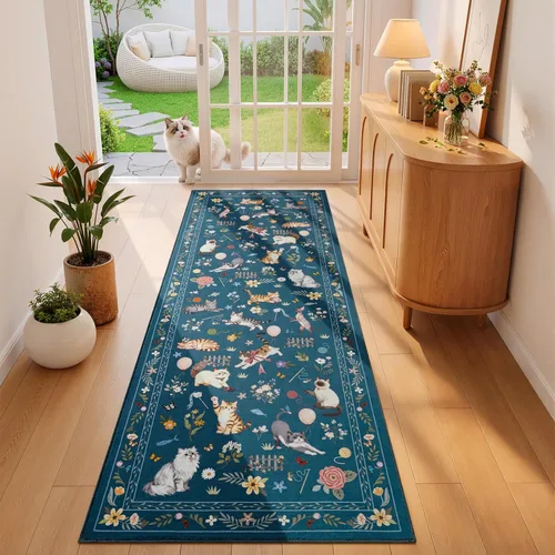 Miniatura 10 de Unirea Alfombra pequeña lavable beige de 2 x 3 para puerta de entrada interior, antideslizante, alfombra de entrada de animales suave para cocina