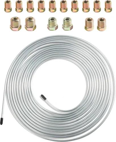 Miniatura 7 de ESEWALAS Kit de tubería de freno flexible, línea de freno de níquel de cobre de 25 pies de 3/16 pulgadas con 16 accesorios, bobina de tubo de línea