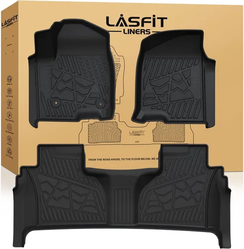 Miniatura 51 de LASFIT Tapetes de elastómero termoplástico para 1a y 2a fila de asientos de auto, para todo tipo de clima