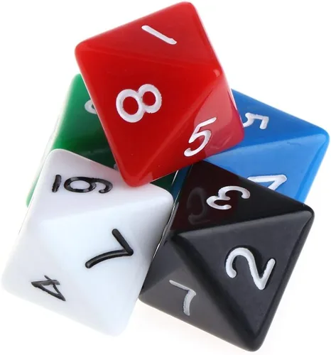 Miniatura 2 de 10 unids/pack acrílico 8 caras D8 diversas formas escultura digital dados para club fiesta familia juego de mesa accesorios
