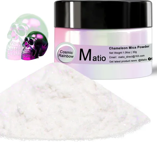 Miniatura 10 de Matio Polvo de Mica Camaleón, 10 * 5g Polvo Cromado, Pigmento de Efecto Nacarado con Cambio de Color, Juego de Polvo de Mica para Resina Epoxi