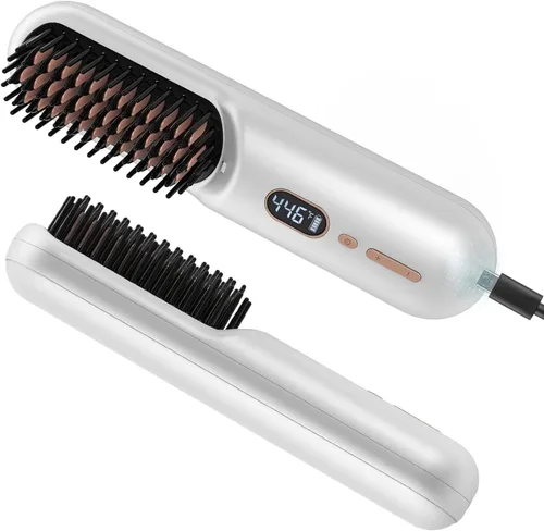Miniatura 3 de MINI 2 en 1 peine recto inalámbrico para el cabello, 10000 mAh USB recargable peine caliente (negro)