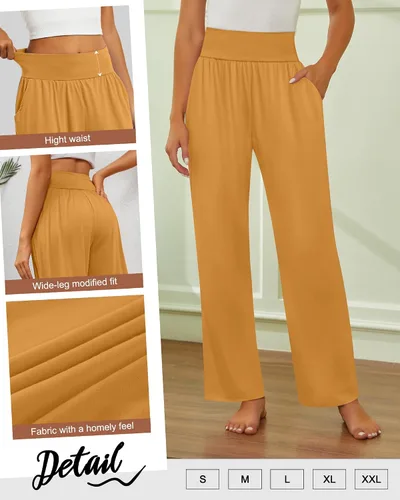 Miniatura 194 de Neer - Conjunto de 3 pantalones de yoga de pierna ancha para mujer - Pantalones deportivos cómodos, holgados, de cintura alta y casuales