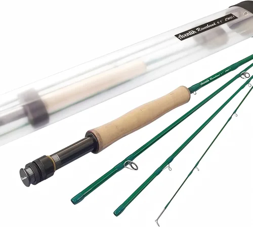 Aventik Fly Fishing Riverbend Series Caña de pesca con mosca IM8 en grafito, varillas 0/1/2/3/4/5/6/7/8 wt, caña ligera de pesca con mosca de acción