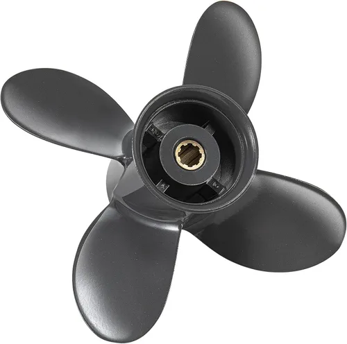 La actualización del OEM 4 cuchillas 9 1/4x10 aluminio barco hélice cabida Honda Motores 8-20 HP 8 Spline dientes partes No.58134-ZV4-010AH, RH