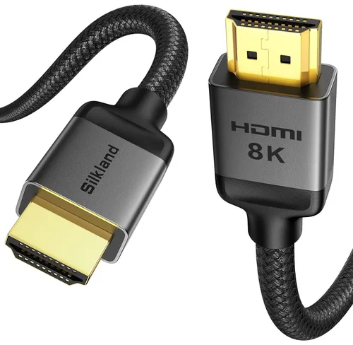 Miniatura 9 de Silkland Cable HDMI 2.1 corto de 1 pie de 10K 8K (trenzado de nylon), cable HDMI de ultra alta velocidad [8K @60Hz, 4K @240Hz 144HZ 120Hz] 48Gbps