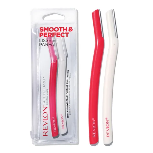 Revlon Desfuzzers faciales, depilación de alta precisión y hoja de dermaplaning, piel suave, hecho con acero inoxidable, relleno de calcetines para