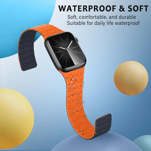 Miniatura 5 de Compatible con correa de Apple Watch de 49mm 46mm 45mm 44mm 42mm 41mm 40mm 38mm, correa de bucle magnético ajustable de silicona para iWatch Ultra