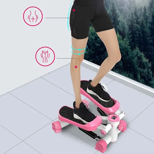 Miniatura 3 de YSUEFIJO Mini escalera portátil, equipo de fitness antideslizante, máquina de ejercicios aeróbicos para fitness, pantalla fácil de leer, bandas