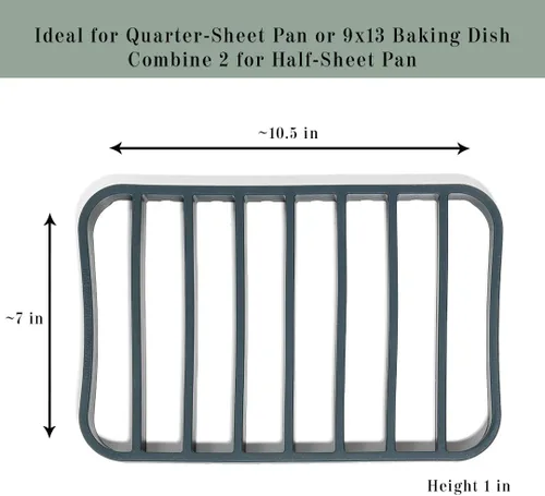 Miniatura 7 de The Silicone Kitchen Asador de silicona extra grande, apto para lavavajillas, sin BPA, no tóxico, 7 x 10.75 pulgadas, azul marino, paquete de 2