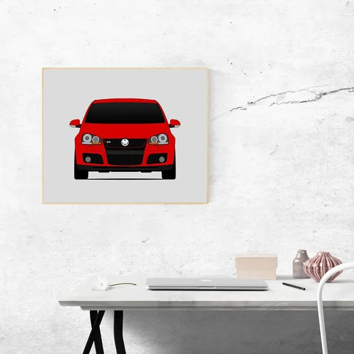 Miniatura 9 de Custom Car Posters Póster hecho a mano compatible con Volkswagen Golf GTI MK5 (2004-2008) 5ª generación, decoración de arte de pared, 8 x 10